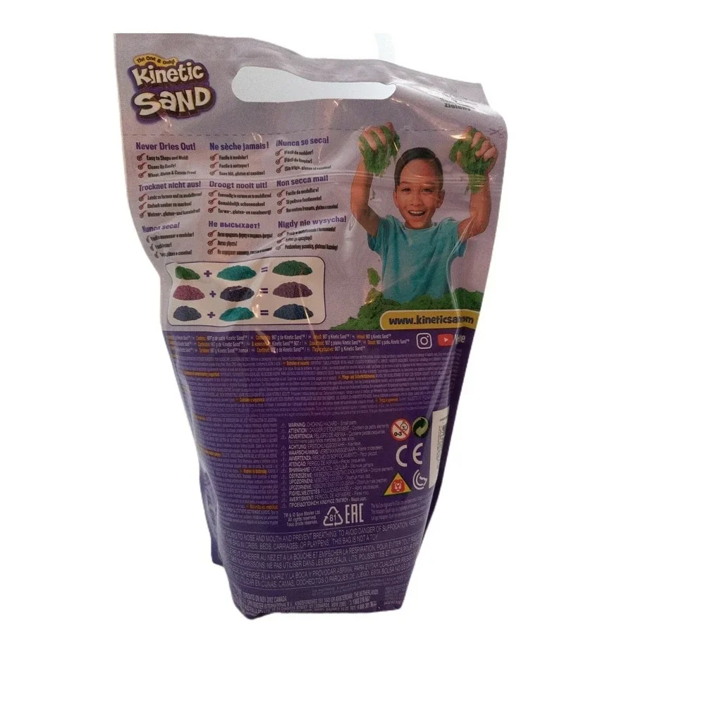 Kinetic Sand The Original Flowing Magical Moldable Sensory Play Sand, Green 2 Lb
